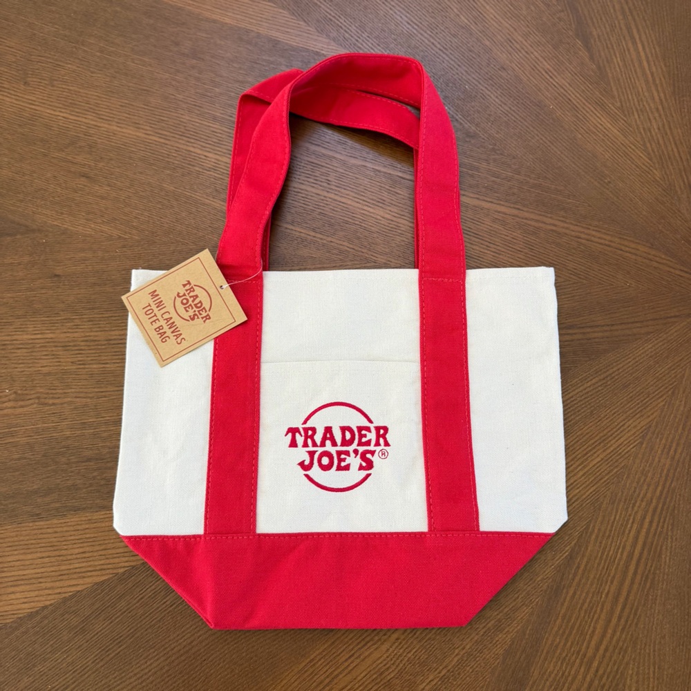Trader Joe's Red and White Tote Bag